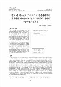 학교 밖 청소년의 스트레스와 자살위험성의 관계에서 가족관계의 질과 지역사회 지원의 다중가산조절효과