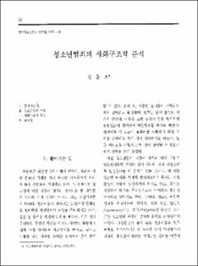 청소년범죄의 사회구조적 분석